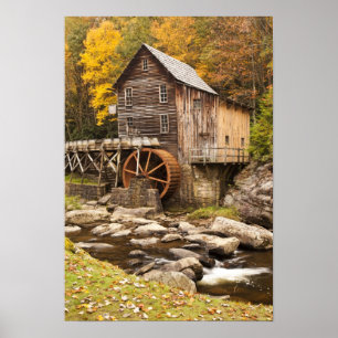 Glade Creek Grist Mill, Babcock State Park, Poster