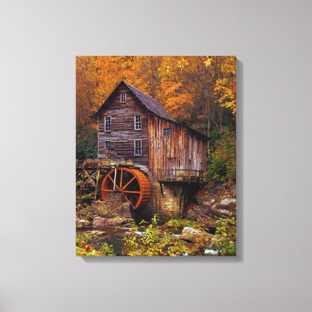 Glade Creek Grist Mill Canvas Print (Front)