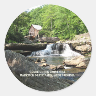 GLADE CREEK GRIST MILL--STICKER CLASSIC ROUND STICKER