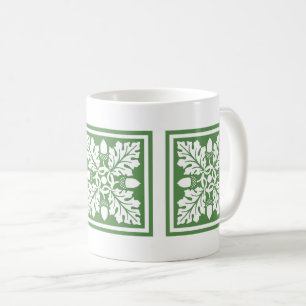 Glade Green Acorn and Leaf Tile Design Coffee Mug
