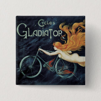 Gladiator Cycles, Vintage Victorian Art Nouveau 15 Cm Square Badge