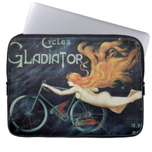 Gladiator Cycles, Vintage Victorian Art Nouveau Laptop Sleeve