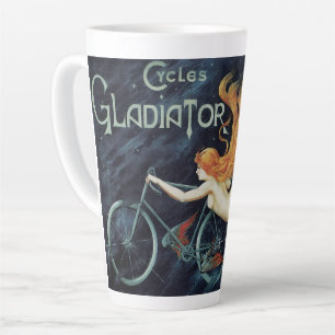 Gladiator Cycles, Vintage Victorian Art Nouveau Latte Mug
