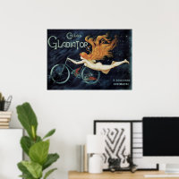 Gladiator Cycles, Vintage Victorian Art Nouveau