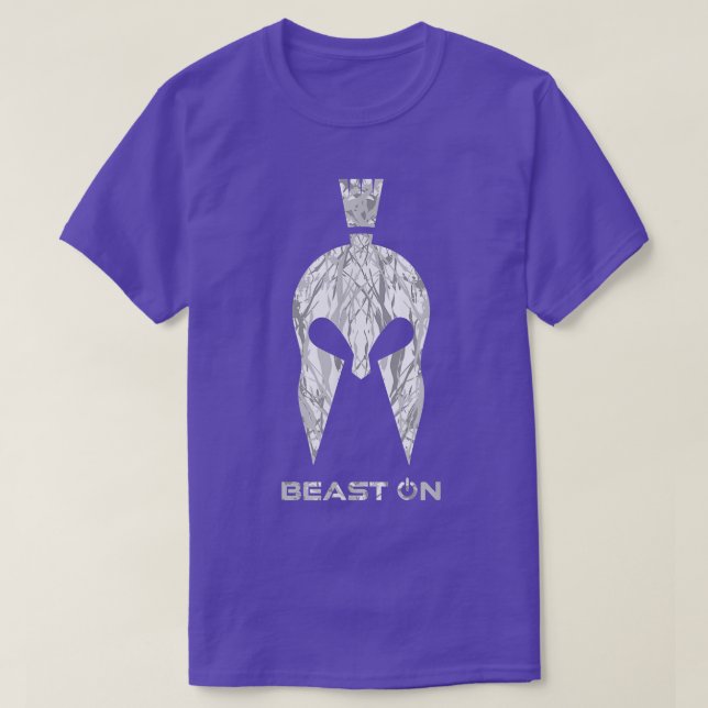 Gladiator Helmet  Beast On  Gym Motivation Fitness T-Shirt (Design Front)