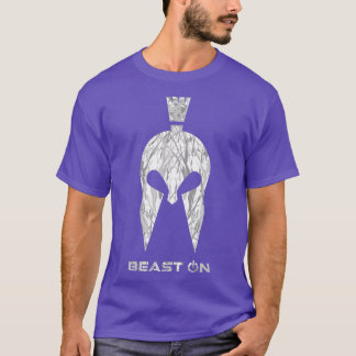 Gladiator Helmet  Beast On  Gym Motivation Fitness T-Shirt