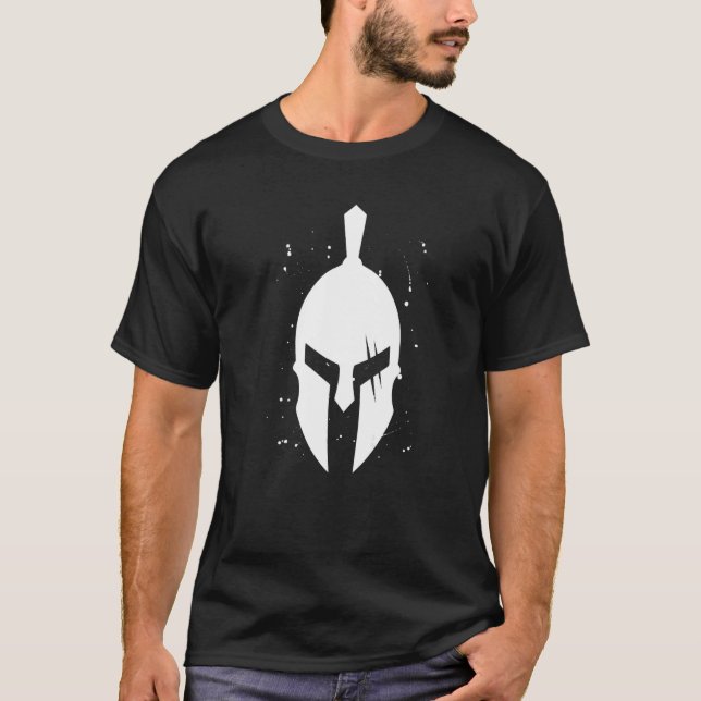 Gladiator Helmet Symbol Sparta Workout Gym Spartan T-Shirt (Front)