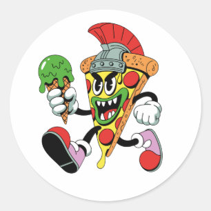 Gladiator Pizza Slice Italian Brainrot Classic Round Sticker