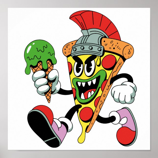 Gladiator Pizza Slice Italian Brainrot Poster (Front)