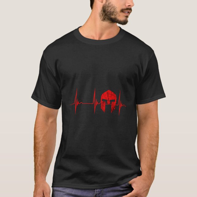 Gladiator Span Hebeat Ekg Pulseline Gladiator T-Shirt (Front)