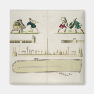 Gladiators and a plan of the circus of Caracalla, Magnet