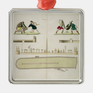 Gladiators and a plan of the circus of Caracalla, Metal Tree Decoration