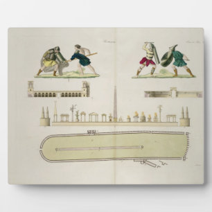 Gladiators and a plan of the circus of Caracalla, Plaque