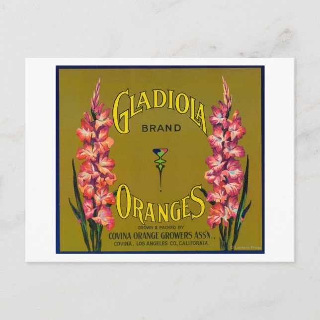 Gladiola Brand Citrus Crate Label Postcard (Front)