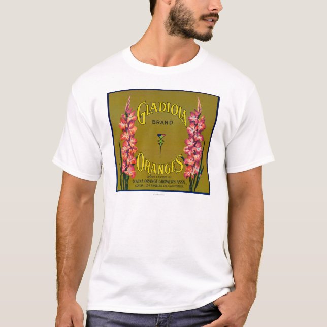 Gladiola Brand Citrus Crate Label T-Shirt (Front)