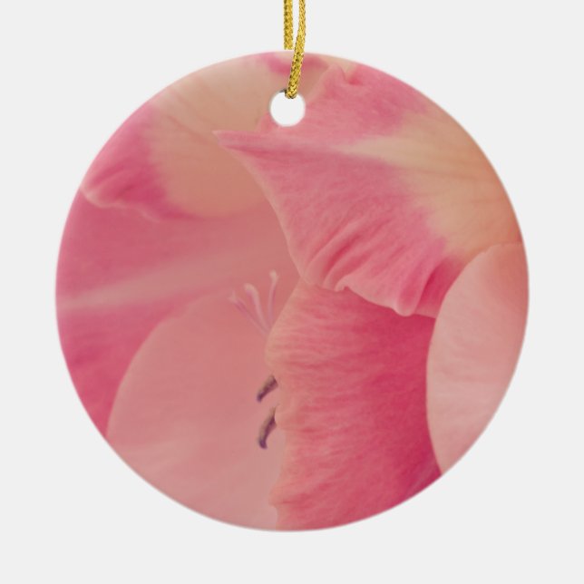 Gladiola Petals Ceramic Tree Decoration (Front)