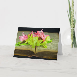 Gladiolas on Bible Sympathy  Card