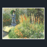 Gladioli, 1876, Claude Monet Poster<br><div class="desc">Gladioli,  1876 Claude Monet This beautiful impressionist painting is of a woman walking through a garden of blooming gladioli on a sunny day.  She is carrying a parasol to protect her from the sun as was common in Victorian times.</div>