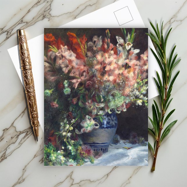 Gladioli in a Vase by Auguste Renoir Art Postcard (Creator Uploaded)