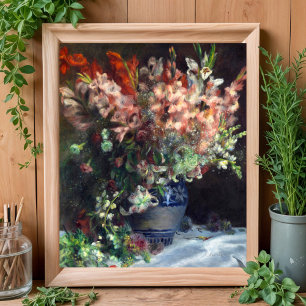 Gladioli in a Vase by Auguste Renoir Art Poster