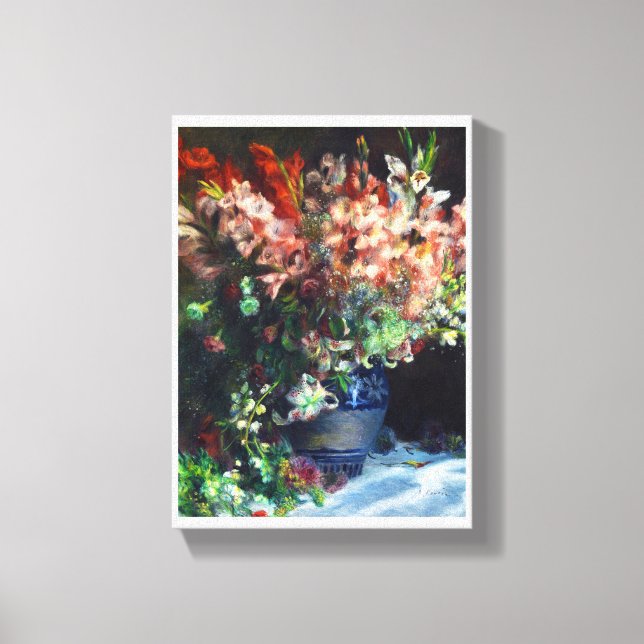Gladioli in a Vase Pierre Auguste Renoir painting Canvas Print (Front)