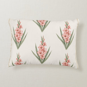 Gladiolus August Birth Flower Wall Art Print Decorative Cushion