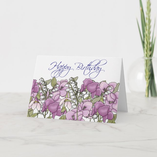 Gladiolus Birthday Card (Front)