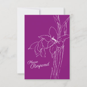 Gladiolus botanic purple mulberry RSVP wedding