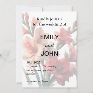 Gladiolus Floral Wedding Invitation