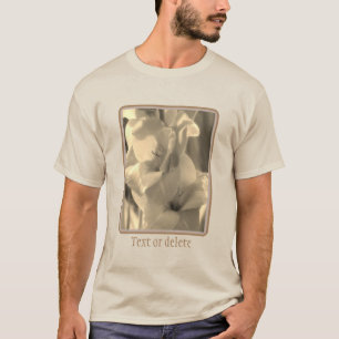 Gladiolus Flower Sepia Tint Personalised T-Shirt