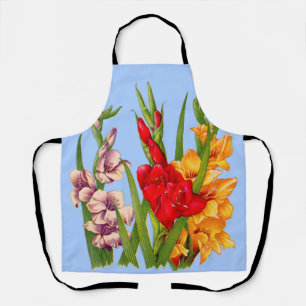 gladiolus flowers print apron