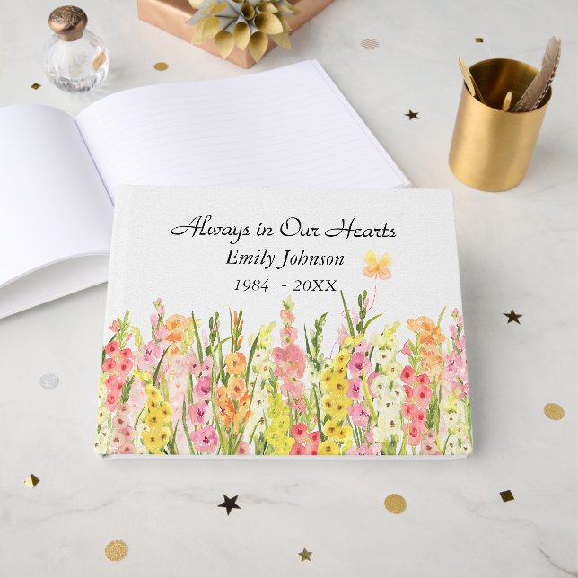 Gladiolus Garden Memorial Service   Guest Book (Front Open)