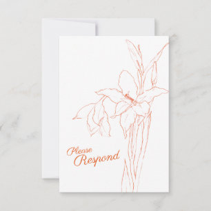 Gladiolus line art botanic RSVP wedding