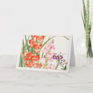 Gladiolus, Schizanthus by Tanigami Konan Card