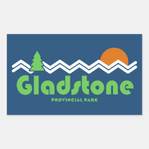 Gladstone Provincial Park Retro Rectangular Sticker