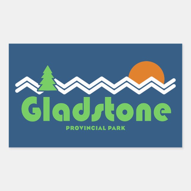 Gladstone Provincial Park Retro Rectangular Sticker (Front)