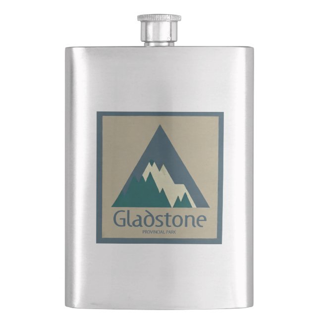 Gladstone Provincial Park Rustic Hip Flask (Front)