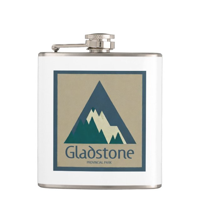 Gladstone Provincial Park Rustic Hip Flask (Front)