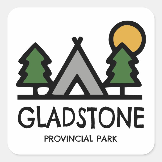Gladstone Provincial Park Square Sticker (Front)