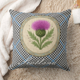 Gladstone Tartan and Scottish Thistle Cushion