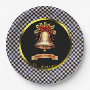 Gladstone Tartan Personalised Christmas Paper Plate