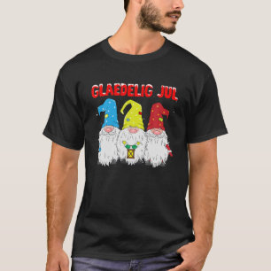Glaedelig Jul Christmas Gnomes Santa Hat Danish Wi T-Shirt