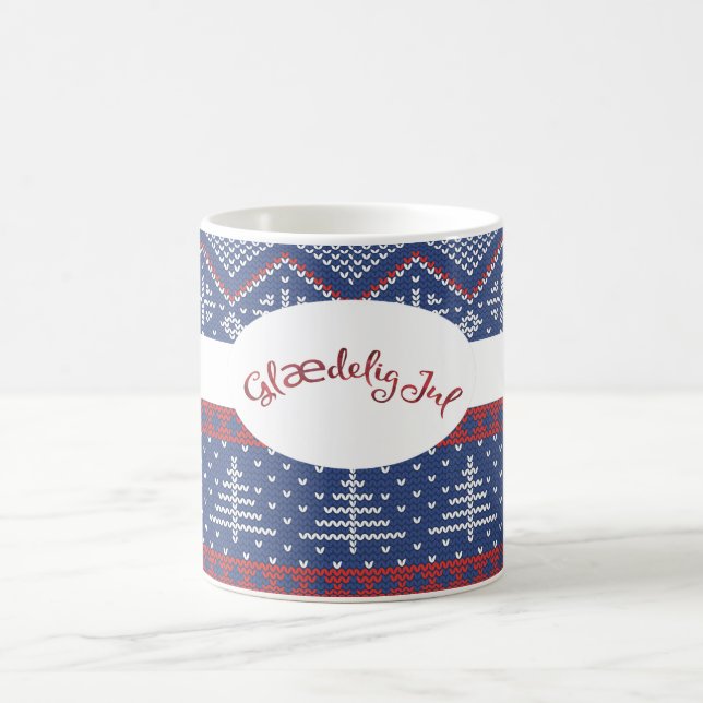 Glaedelig Jul Christmas Sweater Knit Coffee Mug (Center)