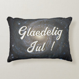 Glædelig Jul    Merry Christmas in Danish  Decorative Cushion