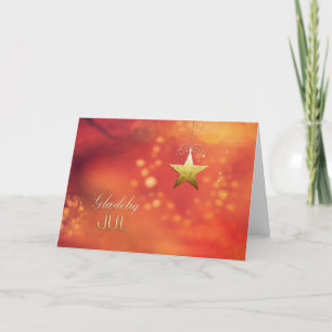 Glædelig jul, Merry Christmas in Danish, Star Holiday Card