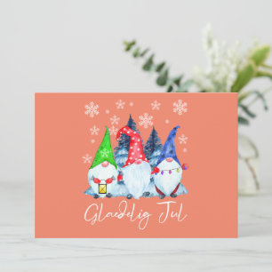 Glaedelig Jul Nordic Gnomes Tomte Nisse Danish Invitation