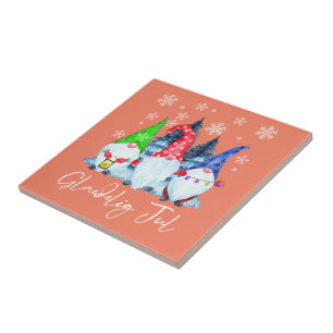 Glaedelig Jul Nordic Gnomes Tomte Nisse Danish Tile