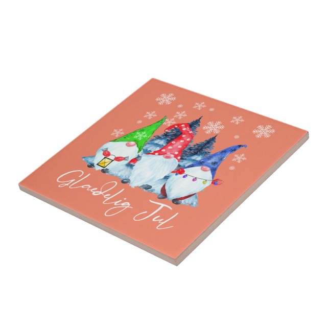 Glaedelig Jul Nordic Gnomes Tomte Nisse Danish Tile (Side)