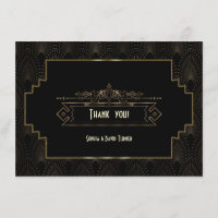 Glam Art Deco Great Gatsby Wedding Thank you