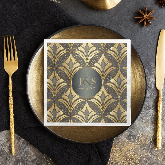 Glam Art Deco Pattern Wedding ID1033 Napkin (Creator Uploaded)